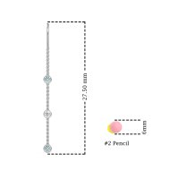 Three-Stone Threader Earrings