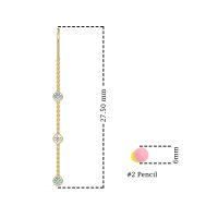 Three-Stone Threader Earrings