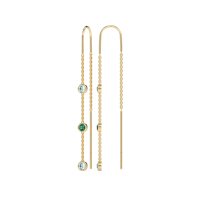 Three-Stone Threader Earrings