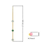 Three-Stone Threader Earrings