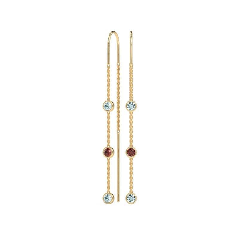 Three-Stone Threader Earrings
