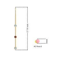 Three-Stone Threader Earrings