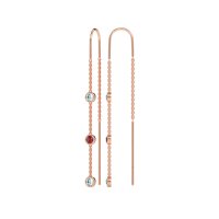 Three-Stone Threader Earrings