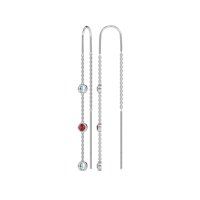 Three-Stone Threader Earrings