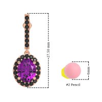 Oval Halo Drop Earrings