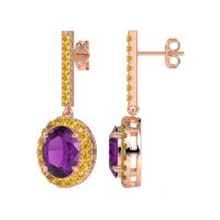 Oval Halo Drop Earrings