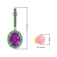 Oval Halo Drop Earrings