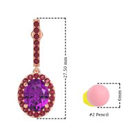 Oval Halo Drop Earrings