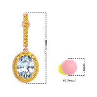 Oval Halo Drop Earrings