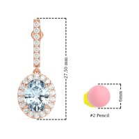 Oval Halo Drop Earrings