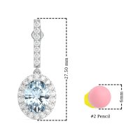 Oval Halo Drop Earrings