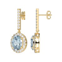 Oval Halo Drop Earrings