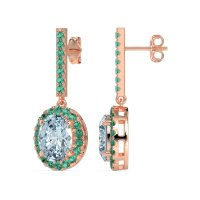 Oval Halo Drop Earrings