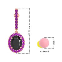 Oval Halo Drop Earrings