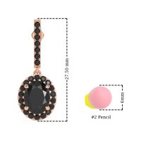 Oval Halo Drop Earrings