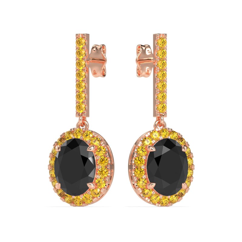 Oval Halo Drop Earrings