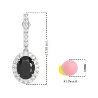 Oval Halo Drop Earrings
