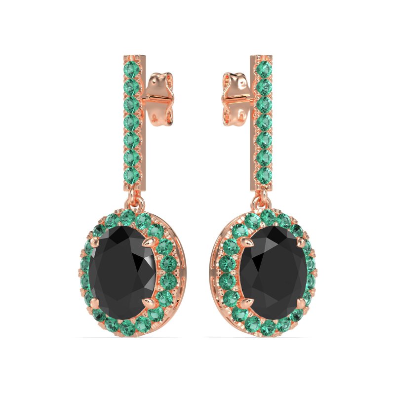 Oval Halo Drop Earrings