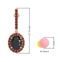 Oval Halo Drop Earrings