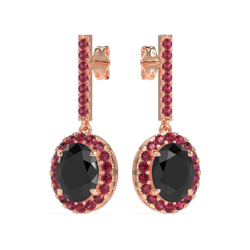 Oval Halo Drop Earrings