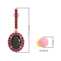 Oval Halo Drop Earrings