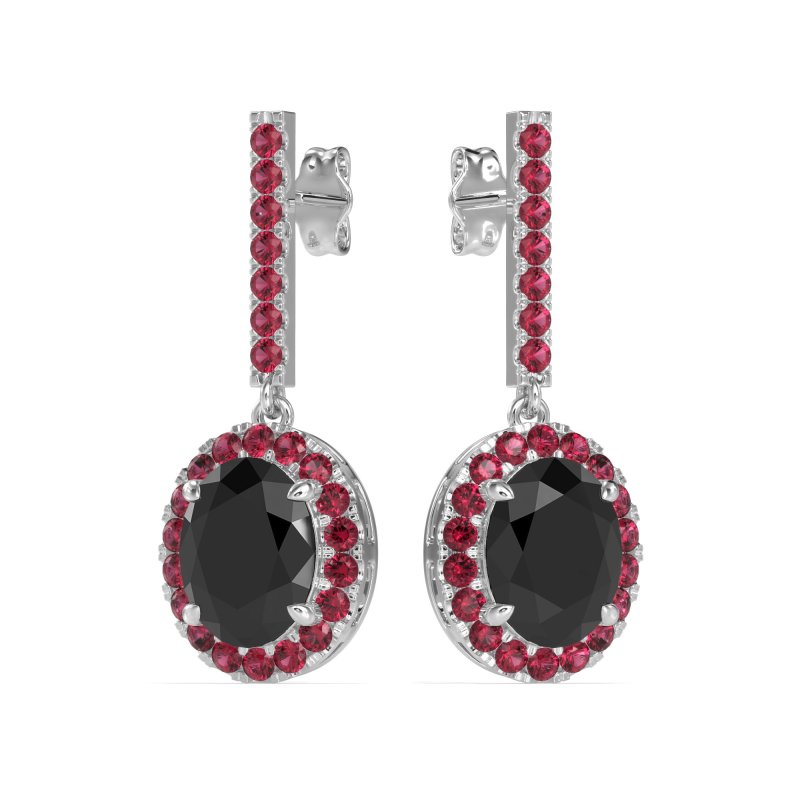 Oval Halo Drop Earrings