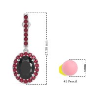 Oval Halo Drop Earrings