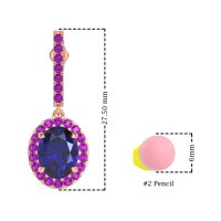 Oval Halo Drop Earrings