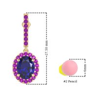 Oval Halo Drop Earrings