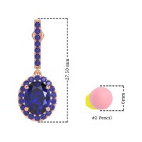 Oval Halo Drop Earrings