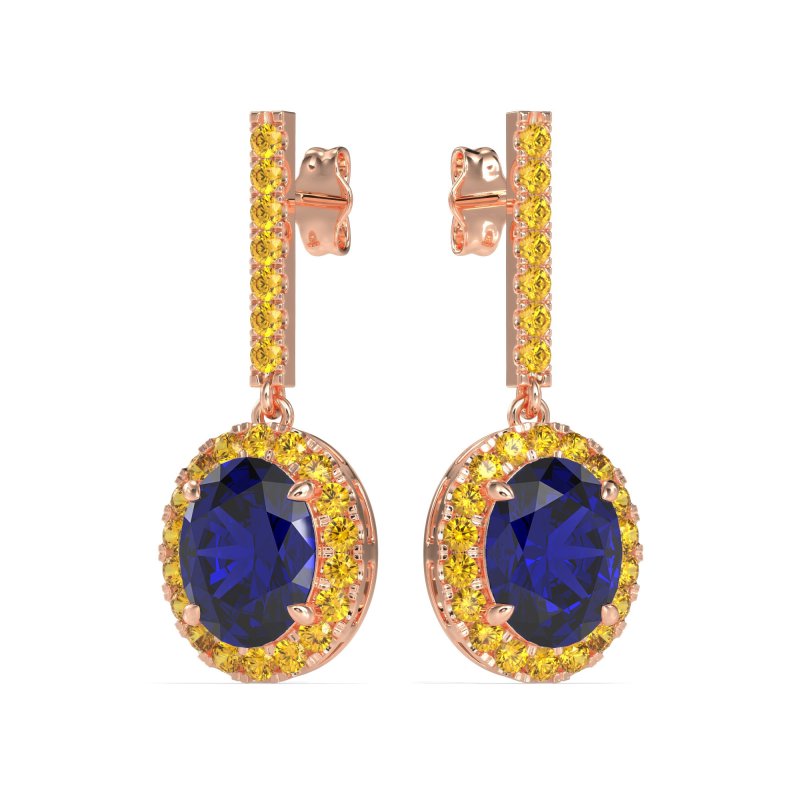 Oval Halo Drop Earrings