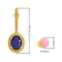 Oval Halo Drop Earrings