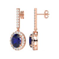 Oval Halo Drop Earrings
