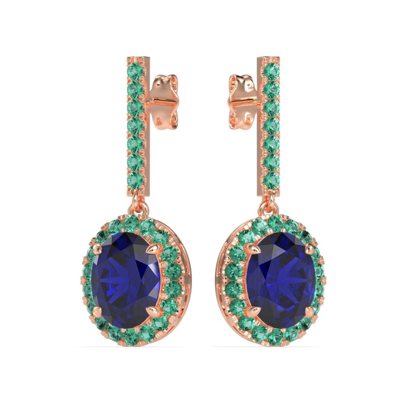 Oval Halo Drop Earrings