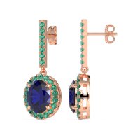 Oval Halo Drop Earrings