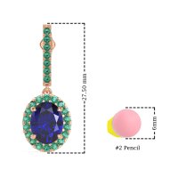 Oval Halo Drop Earrings