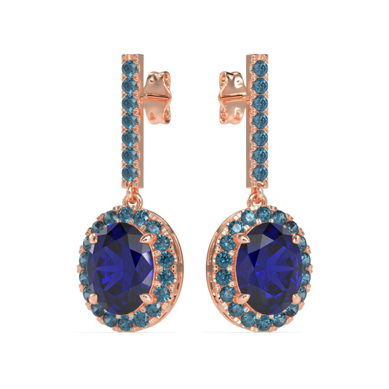 Oval Halo Drop Earrings