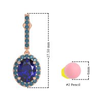 Oval Halo Drop Earrings