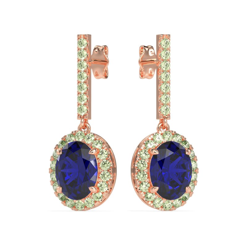 Oval Halo Drop Earrings