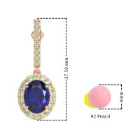 Oval Halo Drop Earrings