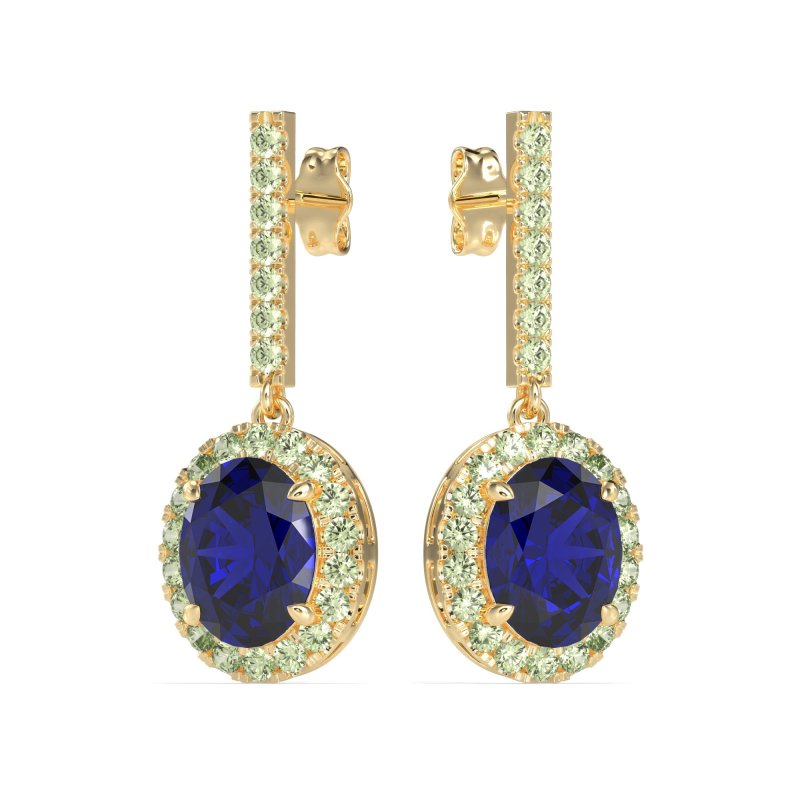 Oval Halo Drop Earrings