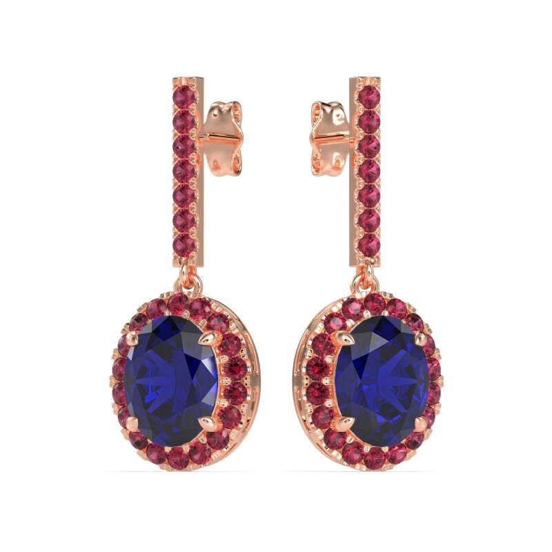 Oval Halo Drop Earrings
