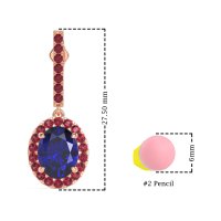 Oval Halo Drop Earrings