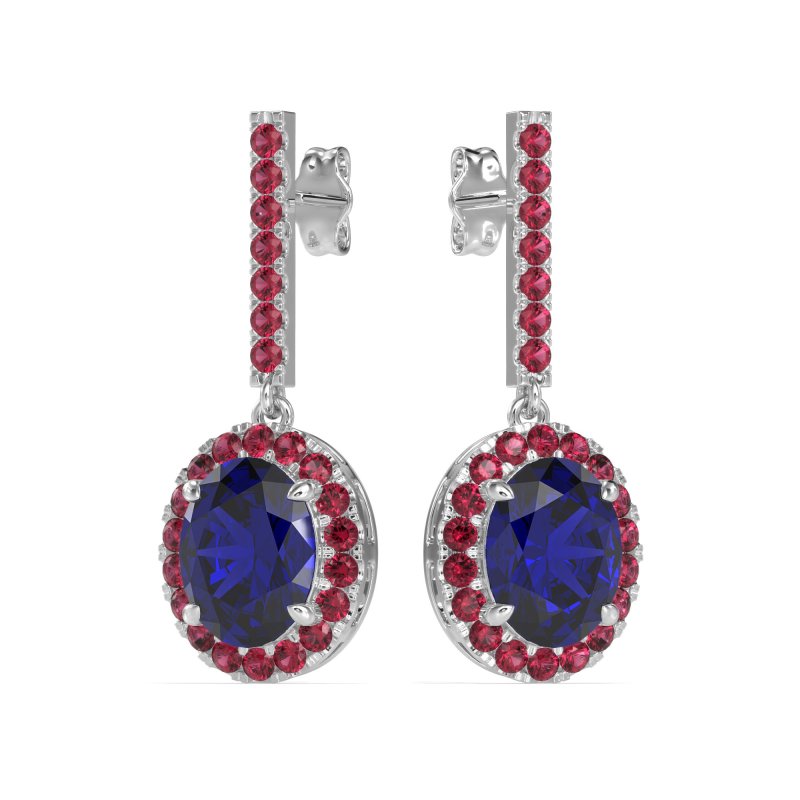 Oval Halo Drop Earrings