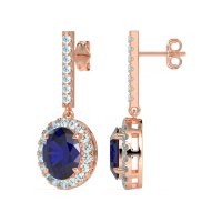 Oval Halo Drop Earrings