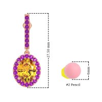 Oval Halo Drop Earrings