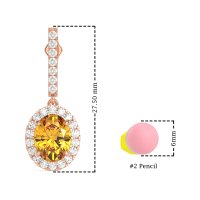Oval Halo Drop Earrings