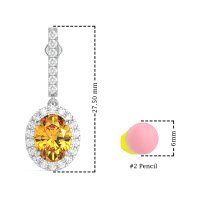 Oval Halo Drop Earrings