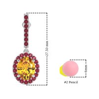 Oval Halo Drop Earrings