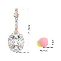 Oval Halo Drop Earrings